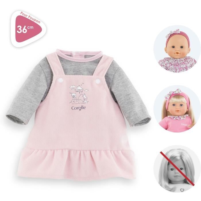 Robe et T-Shirt Bords de Loire - COROLLE - Vetements - Pour Poupon 36cm- Des 2 ans