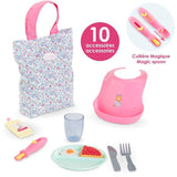 Grand coffret repas - COROLLE - Floral - Pour poupon 36/42 cm - Des 24 mois