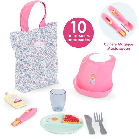 Grand coffret repas - COROLLE - Floral - Pour poupon 36/42 cm - Des 24 mois