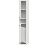 Colonne lingere de salle de bain - Blanc mat - 2 portes - L34,2 x P33 x H185 cm - DEMEYERE