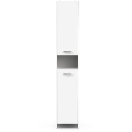 Colonne lingere de salle de bain - Blanc mat - 2 portes - L34,2 x P33 x H185 cm - DEMEYERE