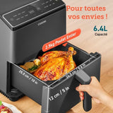 Friteuse sans huile COSORI - Dual Blaze Chef Edition - Capacité 6,4L - 12 programmes - 5 brochettes et 1 grille - 1700W - Noir