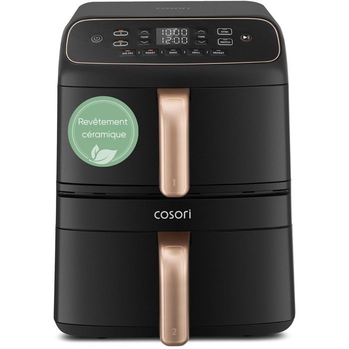 Friteuse sans huile COSORI - Turbo Tower Pro Smart Compact - Capacité 8,6L - 5 programmes - 2630W - Noir