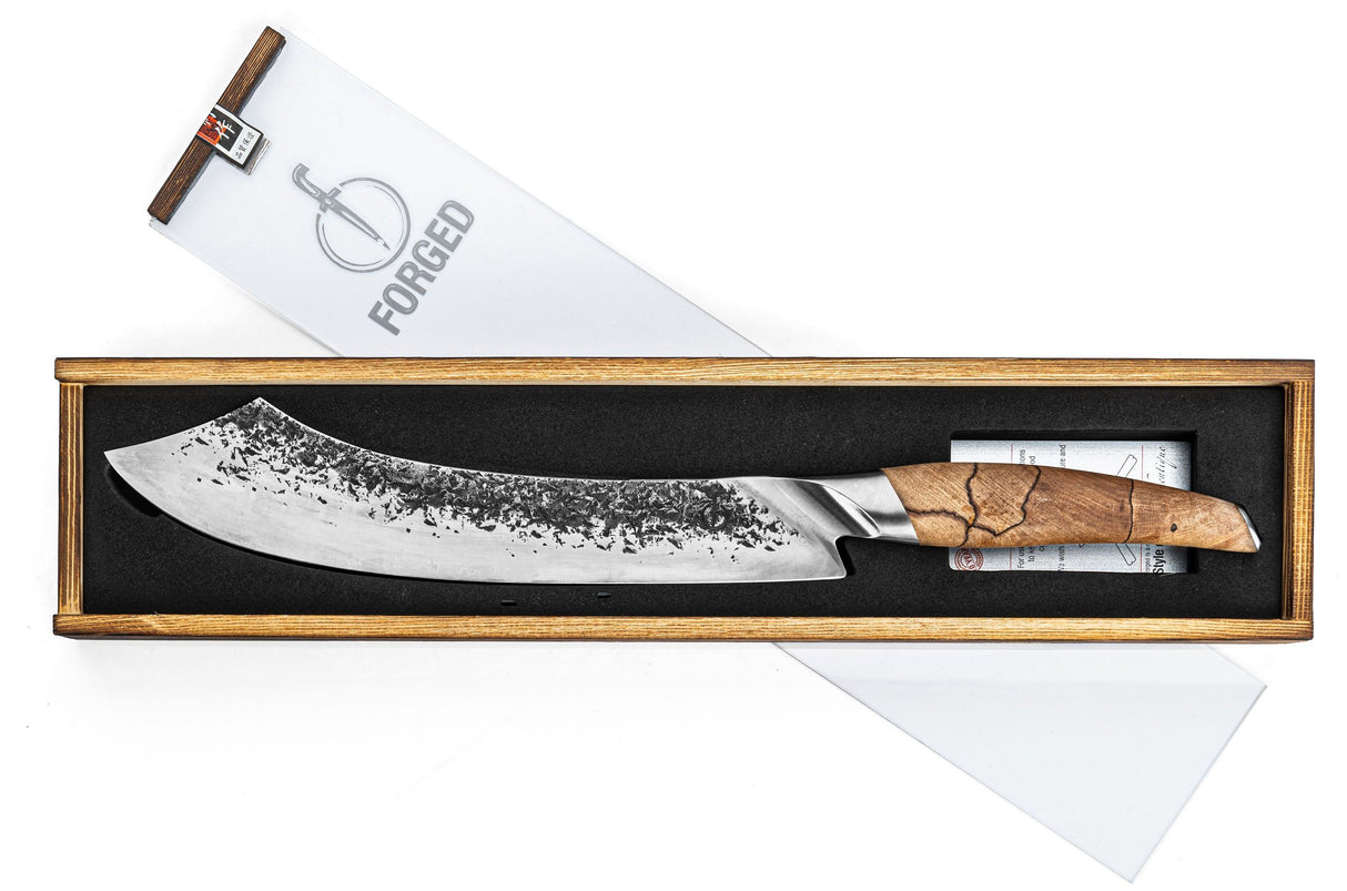 Couteau de boucher- FORGED - KATAI - Acier VG10 - Manche en bois de racine - L 25,5 cm