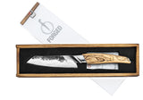 Couteau Santoku - FORGED - KATAI - Acier VG10 - Manche en bois de racine - L 14 cm