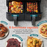 Friteuse sans huile COSORI - Dual Basket Chef Edition - Capacité 8,5L - 2 paniers - 8 programmes - 1750W - Noir