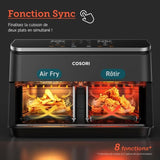 Friteuse sans huile COSORI - Dual Basket Chef Edition - Capacité 8,5L - 2 paniers - 8 programmes - 1750W - Noir