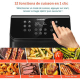 Friteuse sans huile COSORI - Premium II Chef Edition - Capacité 6,2L - 12 programmes - Pack 50 papiers cuisson - 1700W - Noir