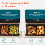 Friteuse sans huile COSORI - Dual Blaze Twinfry Chef Edition - Capacité 10L - 6 programmes - 2800W - Noir