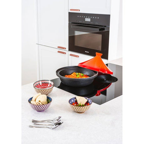Tajine en fonte - COSY & TRENDY - Tous feux dont induction - Ř 30 cm - Orange / Noir