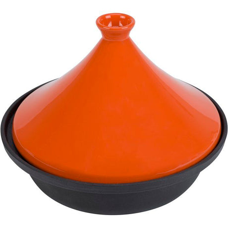 Tajine en fonte - COSY & TRENDY - Tous feux dont induction - Ř 30 cm - Orange / Noir