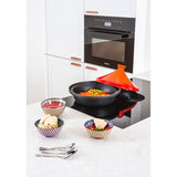 Tajine en fonte - COSY & TRENDY - Tous feux dont induction - Ø 30 cm - Orange / Noir
