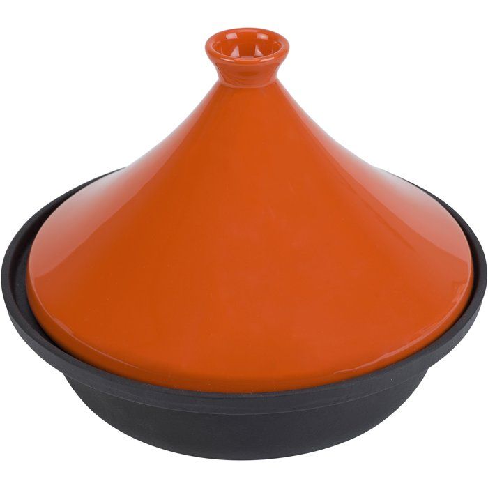 Tajine en fonte - COSY & TRENDY - Tous feux dont induction - Ř 30 cm - Orange / Noir