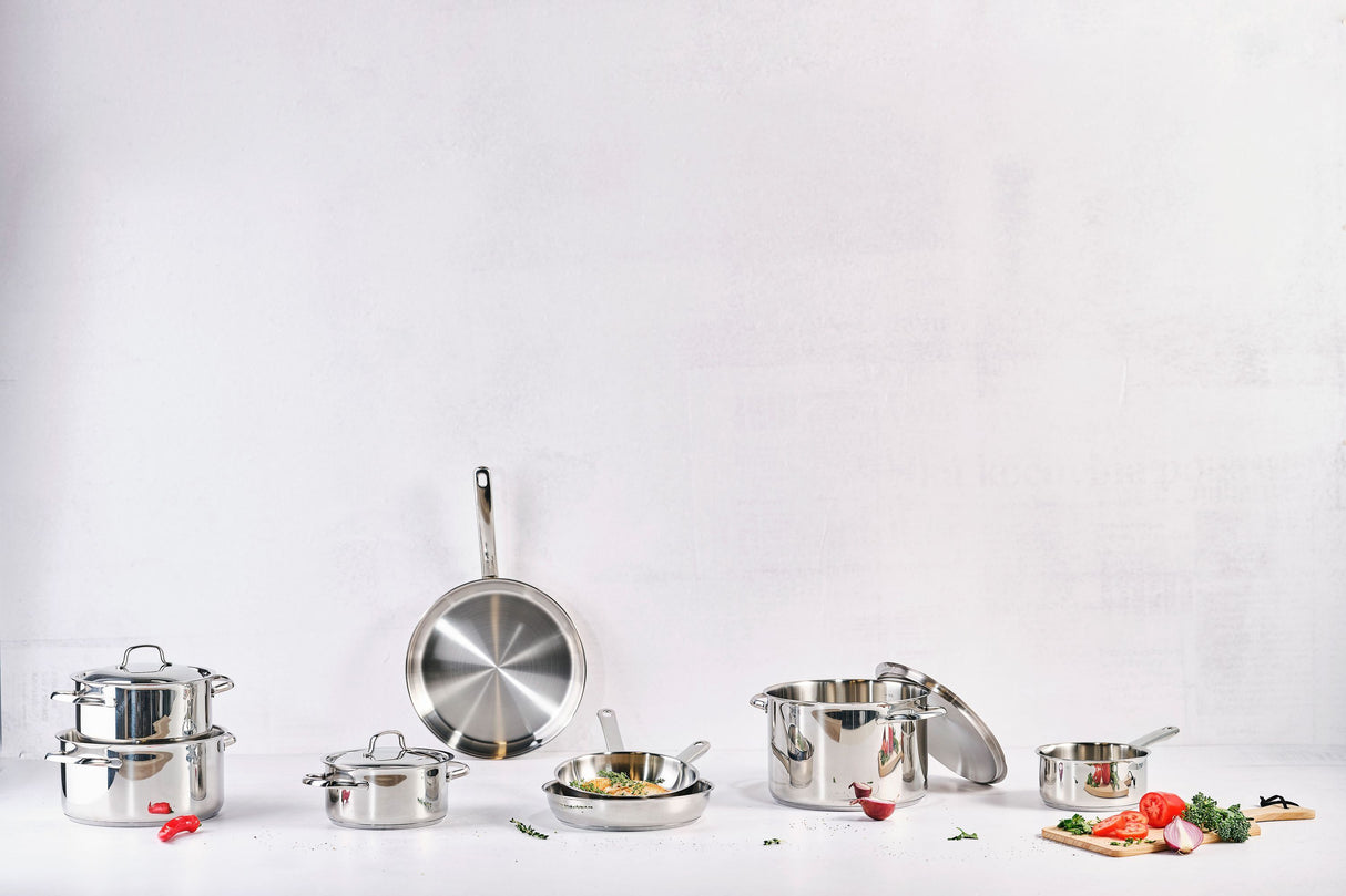 Batterie de cuisine - Tous feux dont induction - COSY & TRENDY-DAILY - Acier inoxydable - 7 pieces