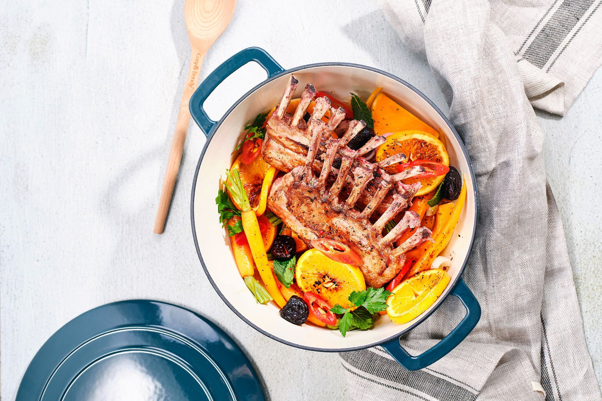 Cocotte avec couvercle - COSY & TRENDY - FONTESTIC - Fonte émaillée- Ø28 cm - 6,15 L - Tous feux dont induction - Bleu