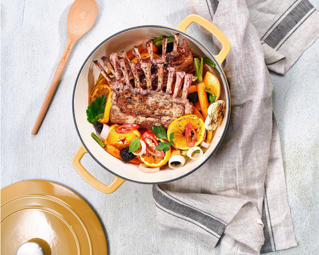 Cocotte avec couvercle - COSY & TRENDY - FONTESTIC - Fonte émaillée- Ø28 cm - 6,15 L - Tous feux dont induction - Ambre