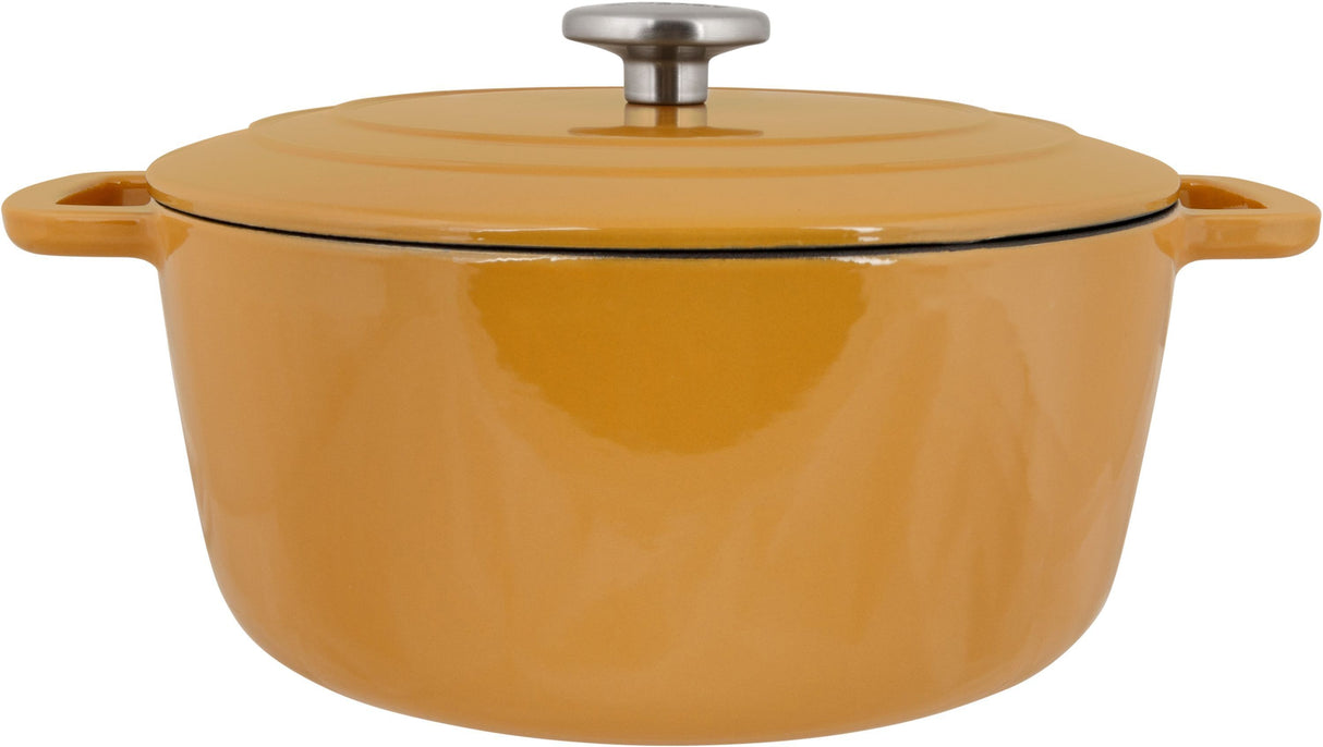 Cocotte avec couvercle - COSY & TRENDY - FONTESTIC - Fonte émaillée- Ř28 cm - 6,15 L - Tous feux dont induction - Ambre