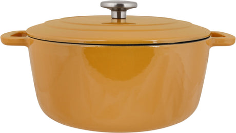 Cocotte avec couvercle - COSY & TRENDY - FONTESTIC - Fonte émaillée- Ř28 cm - 6,15 L - Tous feux dont induction - Ambre