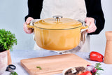Cocotte avec couvercle - COSY & TRENDY - FONTESTIC - Fonte émaillée- Ø28 cm - 6,15 L - Tous feux dont induction - Ambre