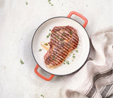 Poele a grill - COSY & TRENDY - FONTESTIC - Fonte émaillée - Ø28 cm - Tous feux dont induction - Rouille