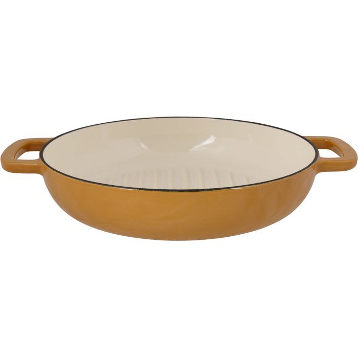 Poele a grill - COSY & TRENDY - FONTESTIC - Fonte émaillée - Ř28 cm - Tous feux dont induction - Ambre