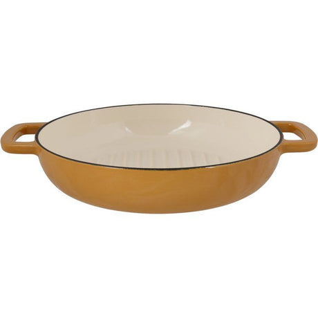 Poele a grill - COSY & TRENDY - FONTESTIC - Fonte émaillée - Ř28 cm - Tous feux dont induction - Ambre