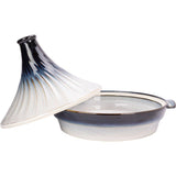 Tajine en gres - COSY & TRENDY - Tous feux sauf induction - Ø 31,7 cm - Blanc / Bleu