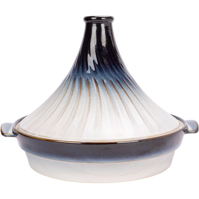 Tajine en gres - COSY & TRENDY - Tous feux sauf induction - Ø 31,7 cm - Blanc / Bleu