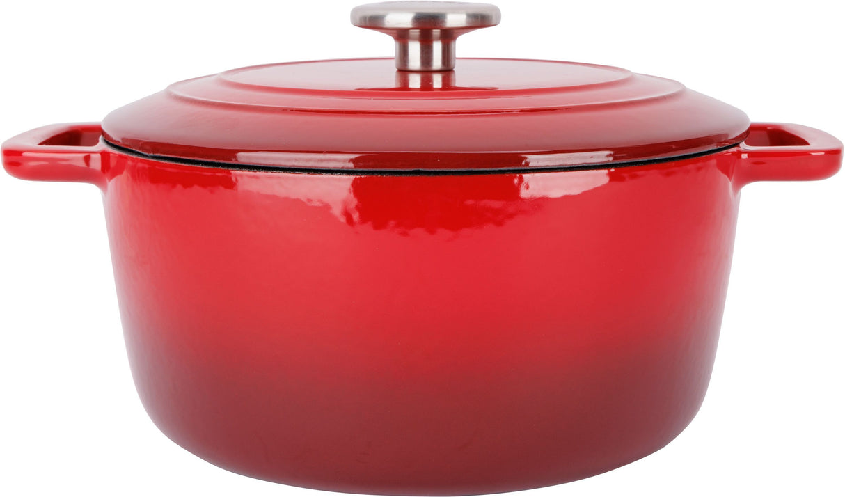 Cocotte avec couvercle - COSY & TRENDY - FONTESTIC - Fonte émaillée- Ř24 cm - 4,6 L - Tous feux dont induction - Rouge