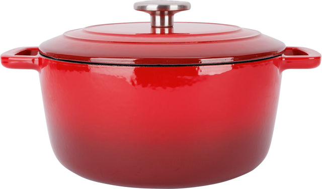 Cocotte avec couvercle - COSY & TRENDY - FONTESTIC - Fonte émaillée- Ř24 cm - 4,6 L - Tous feux dont induction - Rouge