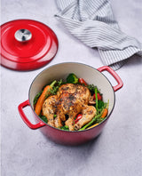 Cocotte avec couvercle - COSY & TRENDY - FONTESTIC - Fonte émaillée- Ø24 cm - 4,6 L - Tous feux dont induction - Rouge
