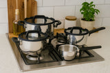 Batterie de cuisine  - Tous feux dont induction - COSY & TRENDY - CASCADE - Acier inxoydable - 7 pieces