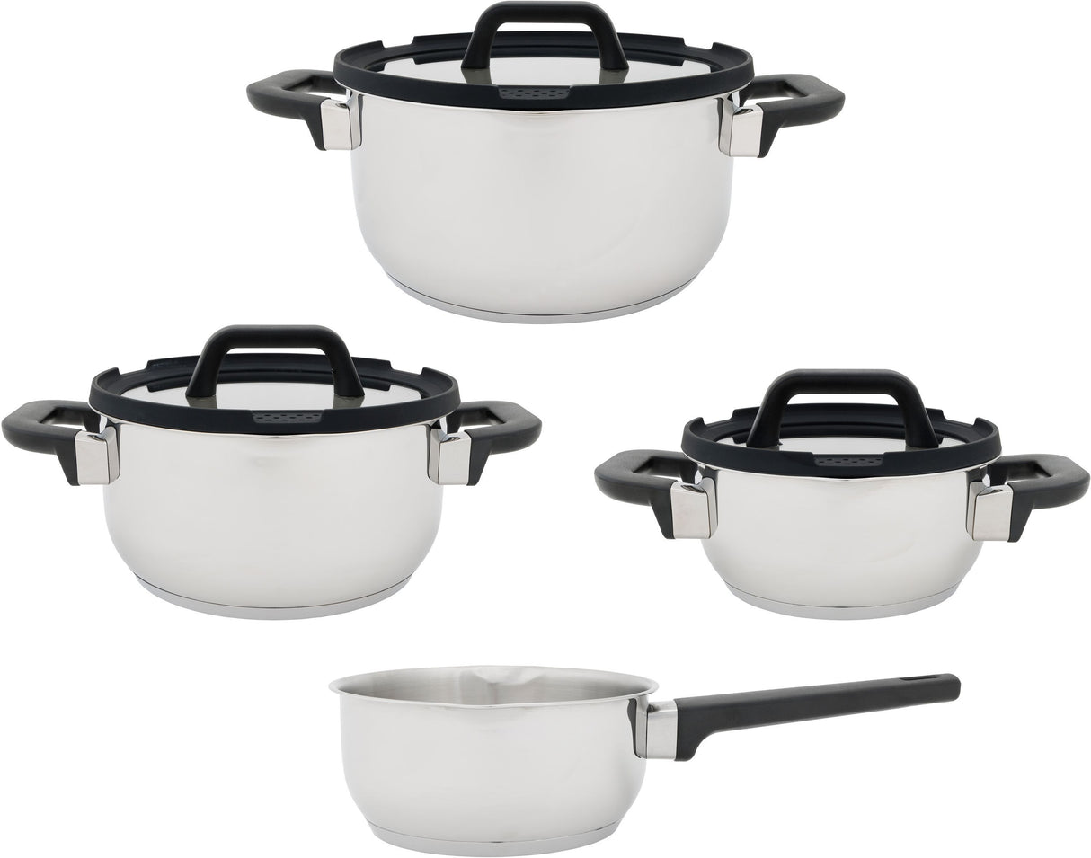 Batterie de cuisine  - Tous feux dont induction - COSY & TRENDY - CASCADE - Acier inxoydable - 7 pieces
