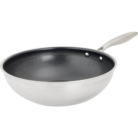 Wok - COSY & TRENDY - HEXAPRO - Acier inoxydable - Ř24 cm - Anti-adhésive - Tous feux dont induction
