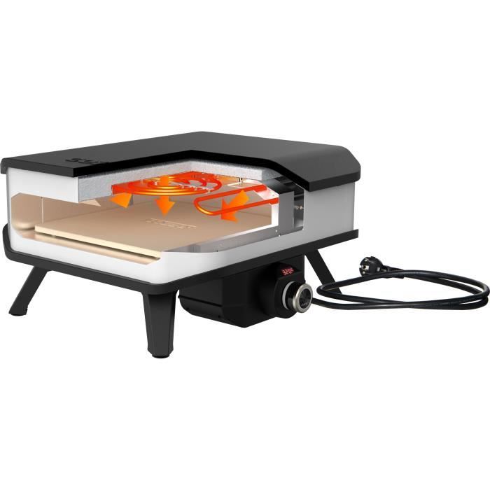 Four a pizza électrique - COZZE - 13 - 90356 - 2200 W - 60,5 x 60,5 x 30,5 cm - Noir / Blanc
