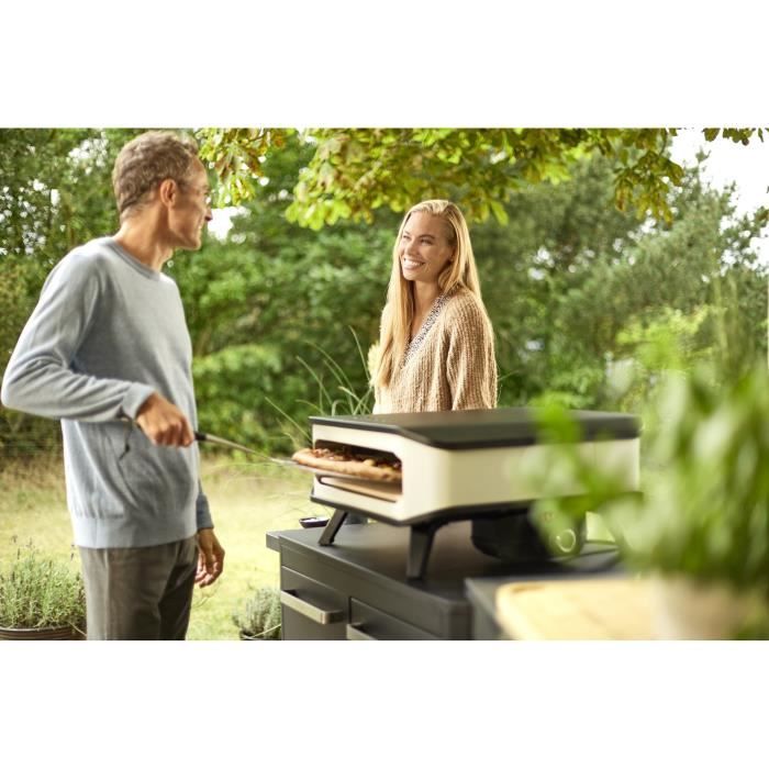 Four a pizza électrique - COZZE - 13 - 90356 - 2200 W - 60,5 x 60,5 x 30,5 cm - Noir / Blanc