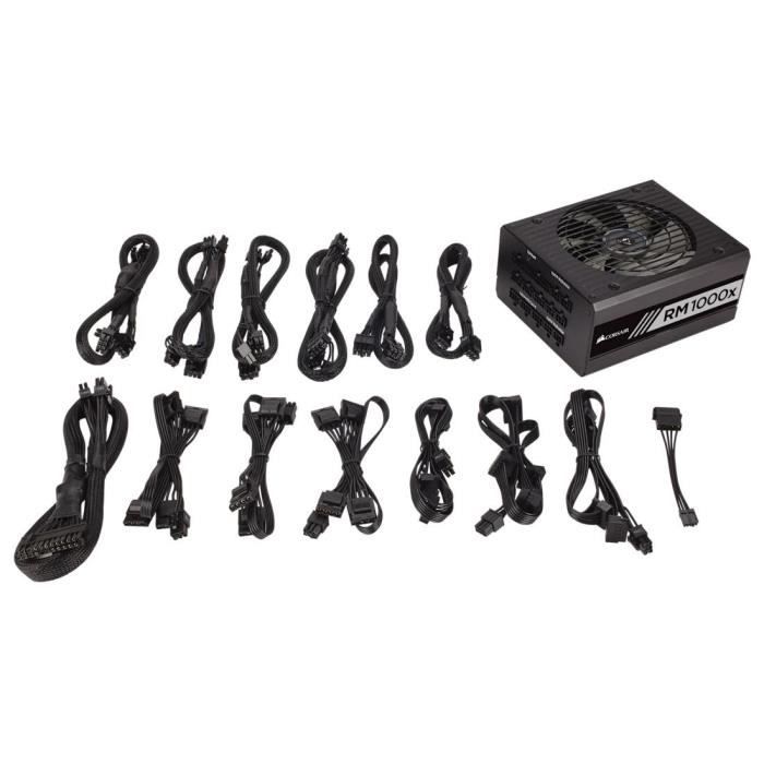 Alimentation PC - CORSAIR - RM1000x Shift -1000 Watt - ATX 3.1 - PCIe 5.1 - Cybenetics GOLD Certified - Shifted Modular PSU