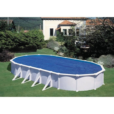 GRE - Bâche été a bulles pour piscine ovale 7,30m x 3,75m - anti U.V.A -  Épaisseur 0,18mm