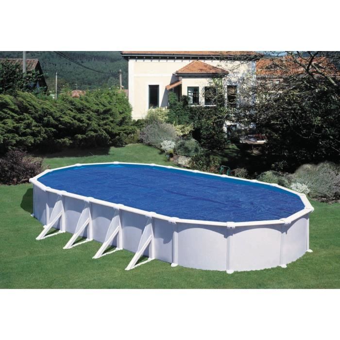 GRE - Bâche été a bulles pour piscine ovale 7,30m x 3,75m - anti U.V.A -  Épaisseur 0,18mm