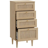 Commode - CALASETTEA - 4 tiroirs - Décor Chene - 50,4 x 41,4 x 108,8 cm