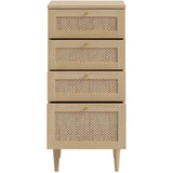 Commode - CALASETTEA - 4 tiroirs - Décor Chene - 50,4 x 41,4 x 108,8 cm