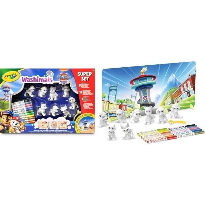 Washimals - Mes animaux a colorier - CRAYOLA - Super Set 8 animaux Pat'Patrouille - Des 3 ans