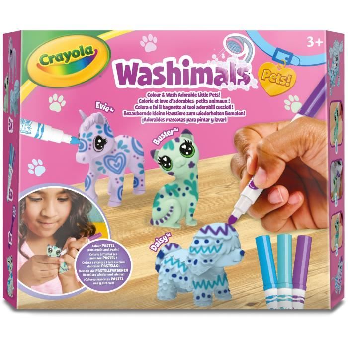 Jeu créatif - Crayola - Washimals - 3 animaux pastel - Pour enfants a partir de 3 ans - Mixte