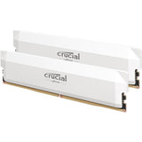 CRUCIAL Mémoire RAM DDR5 PRO - Overclocking Edition - Kit 64GB (2 x 32GO) - 6400 MT/s - CL40 - UDIMM - Blanc