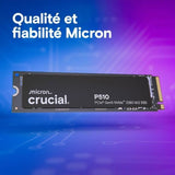 CRUCIAL - P510 - SSD interne - 2 To - PCIe Gen4 NVMe M.2 - Vitesse lecture jusqu'a 11000 Mo/s - CT2000P510SSD8
