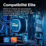 Mémoire gamer - CRUCIAL Pro OC - CP16G64C32U5B - 16 Go DDR5-6400 UDIMM - CL32 avec dissipateur thermique - Noir