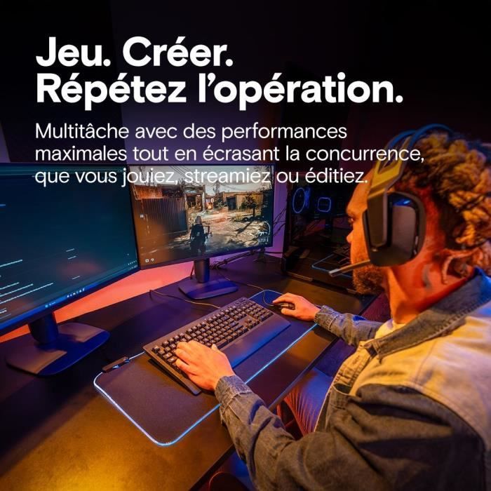 Mémoire gamer - CRUCIAL Pro OC - CP16G64C32U5B - 16 Go DDR5-6400 UDIMM - CL32 avec dissipateur thermique - Noir