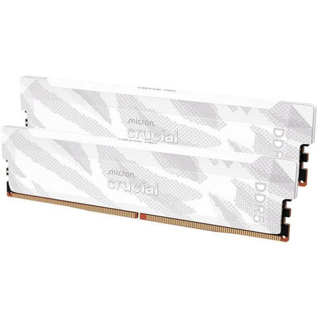 Kit mémoire gamer - CRUCIAL Pro OC - CP2K16G64C32U5W - 32 Go (2x 16 Go) DDR5-6400 UDIMM - CL32 avec dissipateur thermique - Blanc
