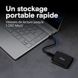 Crucial - SSD Externe Portable - X9 1To - Compatible avec PC, Mac, PlayStation et Xbox, USB-C 3.2 - CT1000X9SSD9