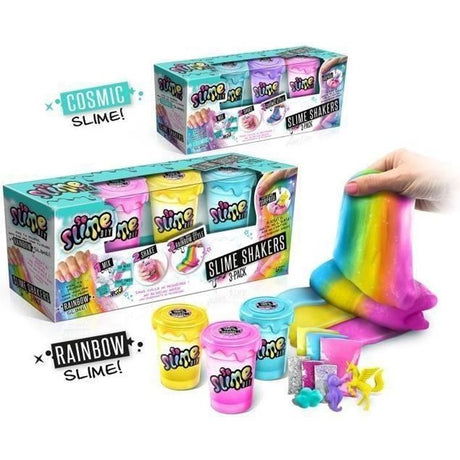 Lot de 3 Slime Shakers  Modele aléatoire Cosmic ou Rainbow - Crée tes propres slimes ! Canal Toys